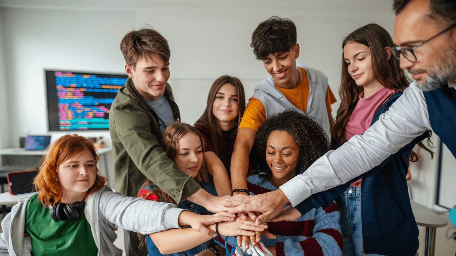 group of high school students