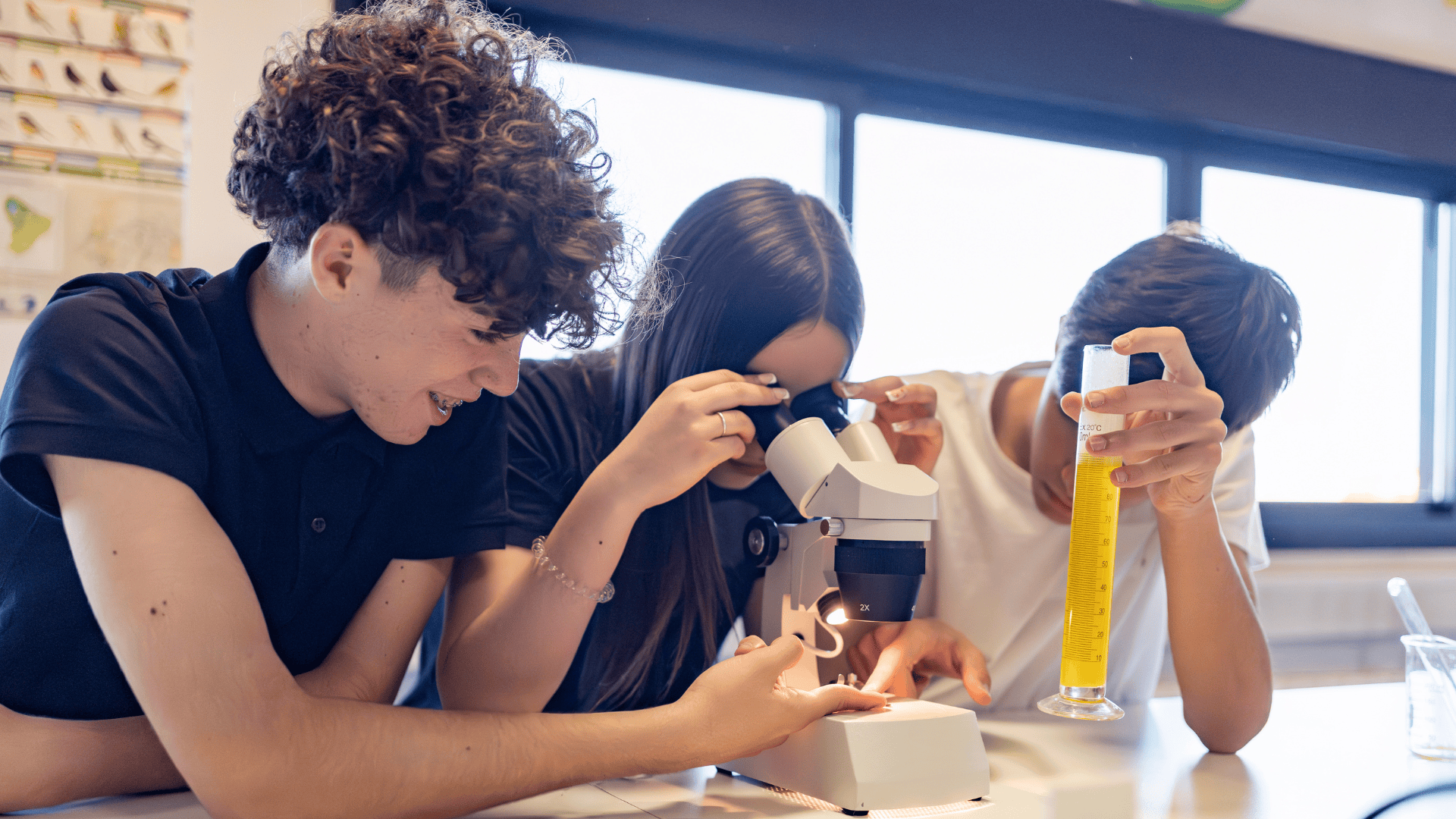 students in a science lab