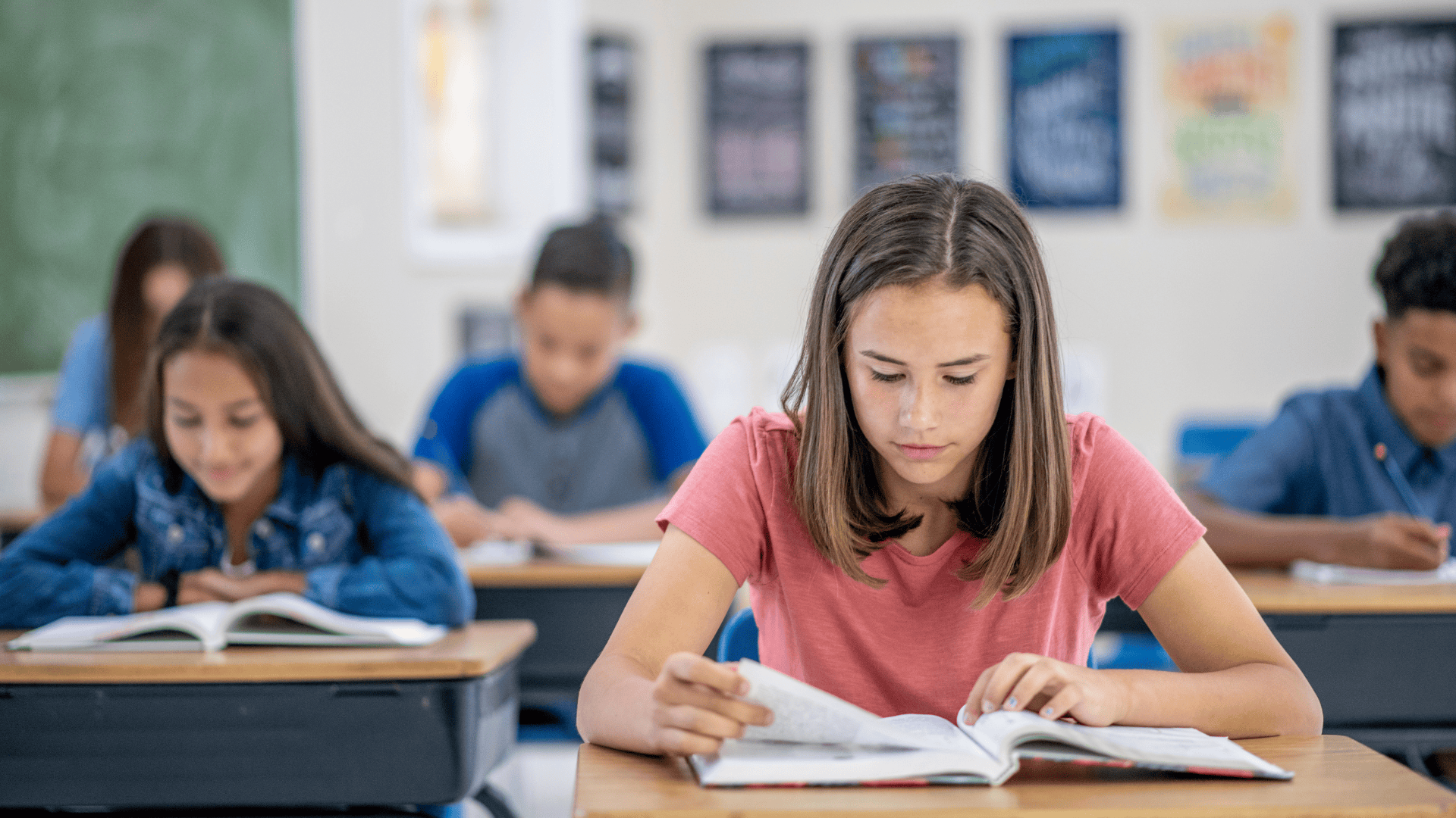 students at their desks
